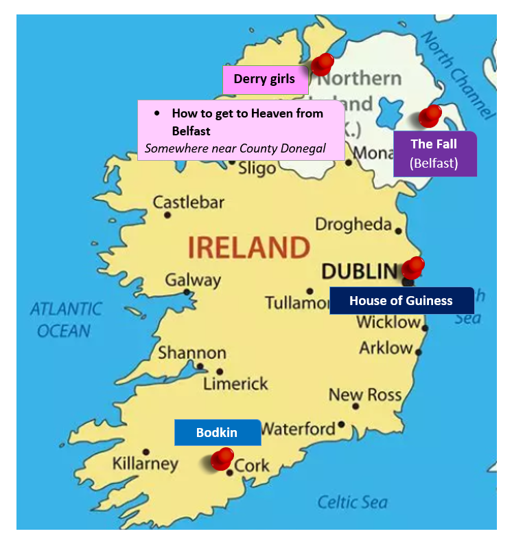 Location of series on a map of Ireland